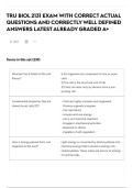 TRU BIOL 2131 EXAM WITH CORRECT ACTUAL QUESTIONS AND CORRECTLY WELL DEFINED ANSWERS LATEST ALREADY GRADED A&plus;