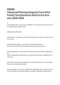 NR566-Advanced Pharmacology for Care of the Family Test Questions and Correct Answers 2025-2026