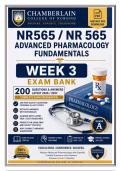 NR565 &sol; NR 565 Advanced Pharmacology Fundamentals Week 3 &vert; Exam Bank 200 Questions & Answers Latest 2026 &sol; 2027 &vert; 100&percnt; Correct &vert; Grade A - Chamberlain