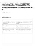 SAMPADA LEVEL 4 EXAM WITH CORRECT ACTUAL QUESTIONS AND CORRECTLY WELL DEFINED ANSWERS LATEST ALREADY GRADED A&plus;