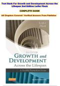 Test Bank For Growth and Development Across the Lifespan 2nd Edition Leifer Fleck COMPLETE GUIDE&NewLine;
