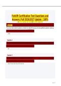 Forklift Certification Test Questions and Answers &vert; Fall 2026&sol;2027 Update &vert; 100&percnt; Correct Latest &lpar;Graded A&plus;&rpar;