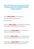 NUR 376 Patho Final Exam Newest 2026 &NewLine;Questions and Correct Detailed Answers &NewLine;Already Graded A&plus; 