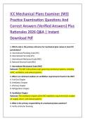 ICC Mechanical Plans Examiner &lpar;M3&rpar; &NewLine;Practice Examination Questions And &NewLine;Correct Answers &lpar;Verified Answers&rpar; Plus &NewLine;Rationales 2026 Q&A &vert; Instant &NewLine;Download Pdf