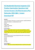 ICC Residential Electrical Inspector &lpar;E1&rpar; &NewLine;Practice Examination Questions And &NewLine;Correct Answers &lpar;Verified Answers&rpar; Plus &NewLine;Rationales 2026 Q&A &vert; Instant &NewLine;Download Pdf
