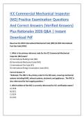 ICC Commercial Mechanical Inspector &NewLine;&lpar;M2&rpar; Practice Examination Questions &NewLine;And Correct Answers &lpar;Verified Answers&rpar; &NewLine;Plus Rationales 2026 Q&A &vert; Instant &NewLine;Download Pdf