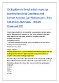 ICC Residential Mechanical Inspector &NewLine;Examination &lpar;M1&rpar; Questions And &NewLine;Correct Answers &lpar;Verified Answers&rpar; Plus &NewLine;Rationales 2026 Q&A &vert; Instant &NewLine;Download Pdf