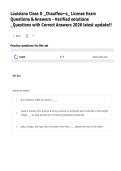 Louisiana Class D Chauffeur's License Exam Study Guide &vert; Comprehensive Practice Questions & Detailed Answers &vert; 2026 Updated