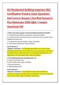 ICC Residential Building Inspector &lpar;B1&rpar; &NewLine;Certification Practice Exam Questions &NewLine;And Correct Answers &lpar;Verified Answers&rpar; &NewLine;Plus Rationales 2026 Q&A &vert; Instant &NewLine;Download Pdf