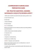 COMPREHENSIVE NURSING EXAM PREPARATION GUIDE&NewLine;100&plus; PRACTICE QUESTIONS&comma; ANSWERS&comma; RATIONALES & NCLEX-STYLE REVIEW LATEST&excl;&excl; 