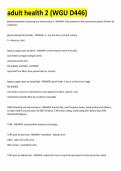 WGU D446 Adult Health 2 Exam ElaborATIon Study Guide Latest 2026 Edition For Acing Your Finals First Time