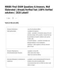 NR 606 Final Exam Study Guide &vert; Comprehensive Practice Questions & Detailed Answers &vert; Nursing Final Exam Prep &vert; 2026 Updated