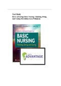 TEST BANK FOR Davis Advantage Basic Nursing&colon; Thinking&comma; Doing&comma; and Caring Fourth Edition by Leslie S&period; Treas &comma;Karen L&period; Barnett&period;ISBN&colon;978-1719651097 COMPLETE GUIDE ALL CHAPTERS COVERED 100&percnt; VERIFIED A&plus; GRADE ASSURED&excl;&excl;&excl;&excl;&excl; NEW LATEST UPDATE&excl;&excl;&excl;&excl;&excl;