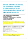 Principles and Practice of Engineering &NewLine;&lpar;PE&rpar; Environmental Examination &NewLine;Questions And Correct Answers &NewLine;&lpar;Verified Answers&rpar; Plus Rationales 2026 &NewLine;Q&A &vert; Instant Download Pdf