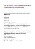 FIRE INSTRUCTOR 1 FINAL EXAM QUESTIONS WITH CORRECT ANSWERS AND RATIONALES