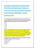 Principles and Practice of Engineering &NewLine;&lpar;PE&rpar; Chemical Examination Questions &NewLine;And Correct Answers &lpar;Verified Answers&rpar; &NewLine;Plus Rationales 2026 Q&A &vert; Instant &NewLine;Download Pdf