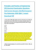 Principles and Practice of Engineering &NewLine;&lpar;PE&rpar; Electrical Examination Questions &NewLine;And Correct Answers &lpar;Verified Answers&rpar; &NewLine;Plus Rationales 2026 Q&A &vert; Instant &NewLine;Download Pdf