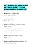 NACOR CERTIFICATION EVALUATION &NewLine;FULL QUESTIONS AND SOLUTIONS &NewLine;VERIFIED PREPARATION MATERIAL 