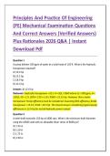 Principles And Practice Of Engineering &NewLine;&lpar;PE&rpar; Mechanical Examination Questions &NewLine;And Correct Answers &lpar;Verified Answers&rpar; &NewLine;Plus Rationales 2026 Q&A &vert; Instant &NewLine;Download Pdf