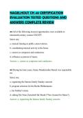 NAGELHOUT CH 40 CERTIFICATION &NewLine;EVALUATION TESTED QUESTIONS AND &NewLine;ANSWERS COMPLETE REVIEW 