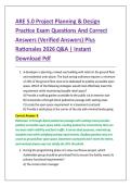 ARE 5&period;0 Project Planning & Design &NewLine;Practice Exam Questions And Correct &NewLine;Answers &lpar;Verified Answers&rpar; Plus &NewLine;Rationales 2026 Q&A &vert; Instant &NewLine;Download Pdf
