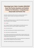 &NewLine;Physiology Exam 3 Bank&colon; Complete 2026&sol;2027 Exam Test Practice Questions and Detailed Answers for All Sections &vert; Comprehensive Study Guide and Practice Test&NewLine;&NewLine;