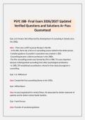 PSYC 388- Final Exam 2026&sol;2027 Updated Verified Questions and Solutions A&plus; Pass Guaranteed 