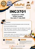 INC3701 Assignment 4 &lpar;COMPLETE ANSWERS&rpar; 2026 - DUE 17 July 2026