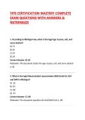 TIPS CERTIFICATION MASTERY COMPLETE EXAM QUESTIONS WITH ANSWERS & RATIONALES