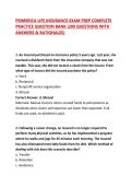 PRIMERICA LIFE INSURANCE EXAM PREP COMPLETE PRACTICE QUESTION BANK &lpar;200 QUESTIONS WITH ANSWERS & RATIONALES&rpar;