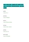 NAO UPDATED COMPLETE QUESTIONS &NewLine;AND ANSWERS PROFESSIONAL REVIEW &NewLine;SHEET 