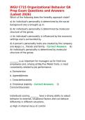 WGU C715 Organizational Behavior OA Prep Exam Questions and Answers &lpar;Latest 2026&rpar;