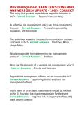 Risk Management EXAM QUESTIONS AND ANSWERS 2026 UPDATE - 100- CORRECT&period;