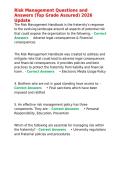 Risk Management Questions & Answers &lpar;Top Grade Assured&rpar; 2026 Update&period;