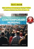 Test Bank For Ethics and Issues in Contemporary Nursing 3rd Edition by Margaret A&period; Burkhardt&comma; Nancy Walton &lpar;All Chapters 1 - 20&rpar;