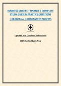 BUSINESS STUDIES &ndash; FINANCE &vert; COMPLETE STUDY GUIDE & PRACTICE QUESTIONS