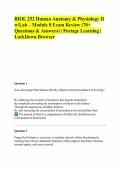 BIOL 252 Human Anatomy and Physiology II w&sol;Lab &ndash; Module 8 Exam Review &lpar;70&plus; Questions & Answers&rpar; &vert; Portage Learning &vert; LockDown Browser