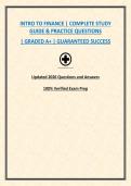 INTRO TO FINANCE &vert; COMPLETE STUDY GUIDE & PRACTICE QUESTIONS