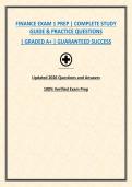 FINANCE EXAM 1 PREP &vert; COMPLETE STUDY GUIDE & PRACTICE QUESTIONS