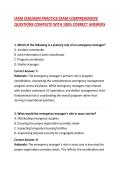 IAEM CEM&sol;AEM PRACTICE EXAM COMPREHENSIVE QUESTIONS COMPLETE WITH 100&percnt; CORRECT ANSWERS
