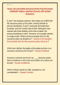 Texas Life and Health Insurance Exam Prep Document &NewLine;&vert; 2026&sol;2027 Edition &vert;&vert;Verified Exam&excl;&excl;&vert;&vert; 250 Verified &NewLine;Questions
