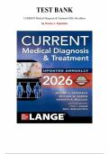Test Bank for CURRENT Medical Diagnosis & Treatment 2026&comma; 65th Edition by Maxine Papadakis&comma; Chapter 1-48 &vert; All Chapters