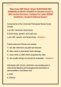 West Coast EMT Block 3 Exam QUESTIONS AND &NewLine;ANSWERS ALREADY GRADED A&plus;&vert;&vert;Verified Exam&excl;&excl;&excl;&vert;&vert;&period; &NewLine;100&percnt; Verified Solutions &vert; Updated Per Latest NREMT &NewLine;Guidelines &vert; Graded A&plus;&vert;&vert;Newest Exam&excl;&excl;