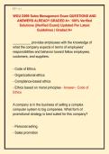 WGU D099 Sales Management Exam QUESTIONS AND &NewLine;ANSWERS ALREADY GRADED A&plus;&period; 100&percnt; Verified &NewLine;Solutions &vert;&vert;Verified Exam&vert;&vert; Updated Per Latest &NewLine;Guidelines &vert; Graded A&plus; 