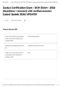 Zaxby's Certification Exam - BOH EXAM - 2026 &lpar;Questions &plus; Answers&rpar; with verified Answers &lpar;Latest Update 2026&rpar; UPDATE&excl;&excl;&NewLine;&NewLine;