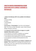 COG170 COGITO FUNDAMENTALS EXAM QUESTIONS WITH CORRECT ANSWERS & RATIONALES