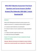 WGU D027 Objective Assessment Final Exam &NewLine;Questions and Correct Answers &lpar;Verified &NewLine;Answers&rpar; Plus Rationales 2026 Q&A &vert; Instant &NewLine;Download Pdf 