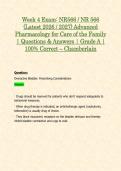 Week 1 - 4 Exam&colon; NR566 &sol; NR 566 Advanced Pharmacology for Care of the Family &lpar;Latest 2026 &sol; 2027 Updates STUDY BUNDLE WITH COMPLETE SOLUTIONS&rpar; &vert; 100&percnt; Correct &vert; Grade A - Chamberlain