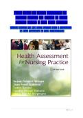 Updated&sol;Latest Health Assessment for Nursing Practice 8th Edition Susan Fickertt Wilson Jean Giddens Test Bank Complete All Chapters Comprehensive Health Assessment Resource Practice Questions Answers Rationales Physical Examination Clinical Skills NCLEX 