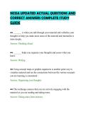 NCOA UPDATED ACTUAL QUESTIONS AND &NewLine;CORRECT ANSWERS COMPLETE STUDY &NewLine;GUIDE 